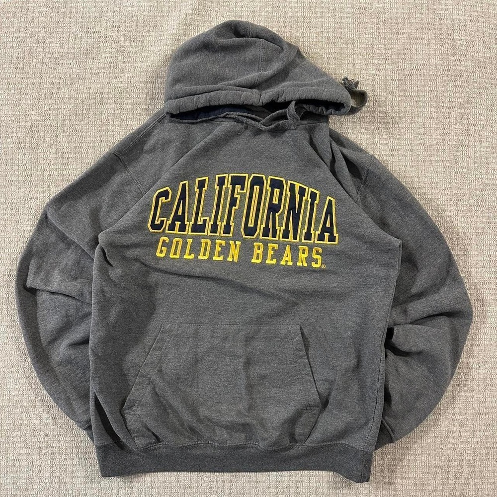 Vintage California Golden Bears Hoodie Gray Yellow College Cal Berkeley